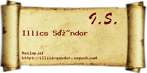 Illics Sándor névjegykártya