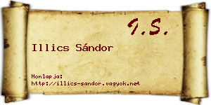 Illics Sándor névjegykártya